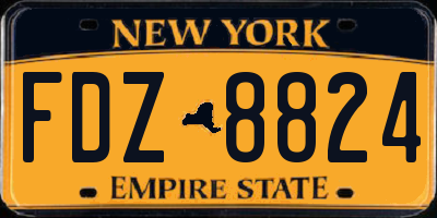 NY license plate FDZ8824