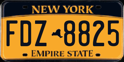 NY license plate FDZ8825