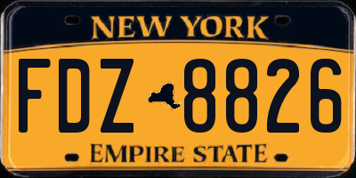 NY license plate FDZ8826