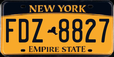 NY license plate FDZ8827