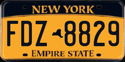 NY license plate FDZ8829