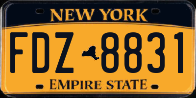 NY license plate FDZ8831