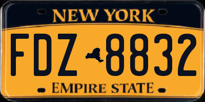 NY license plate FDZ8832