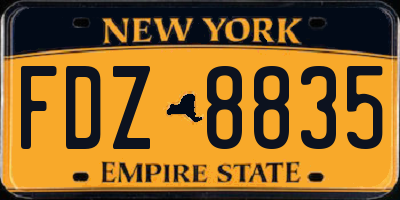 NY license plate FDZ8835