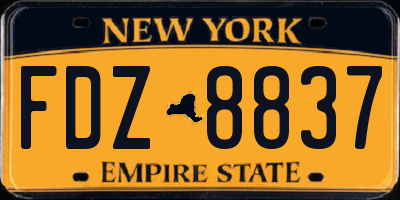 NY license plate FDZ8837