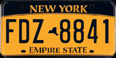 NY license plate FDZ8841