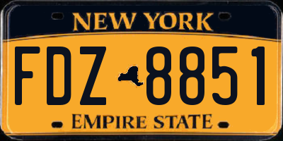 NY license plate FDZ8851