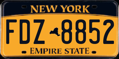 NY license plate FDZ8852