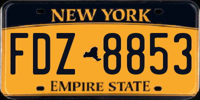NY license plate FDZ8853