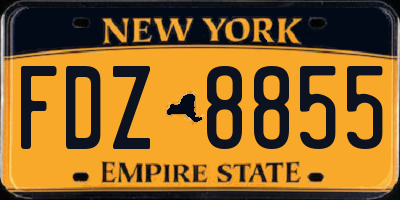 NY license plate FDZ8855