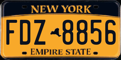 NY license plate FDZ8856