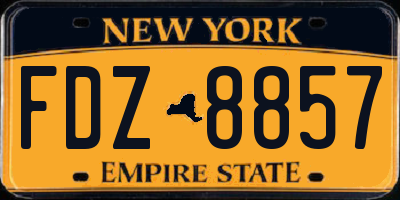 NY license plate FDZ8857