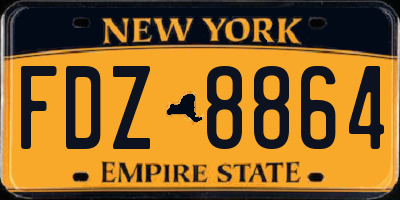 NY license plate FDZ8864