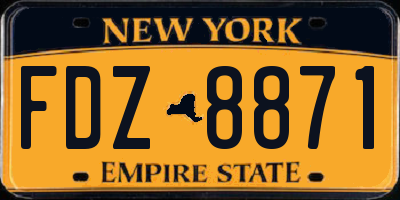 NY license plate FDZ8871
