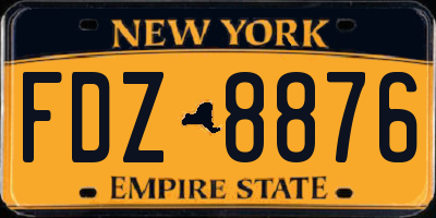 NY license plate FDZ8876