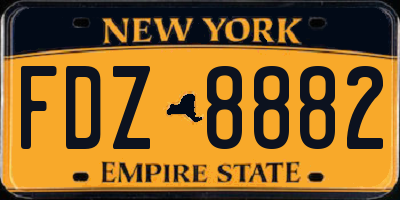 NY license plate FDZ8882