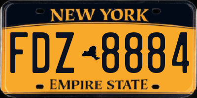 NY license plate FDZ8884