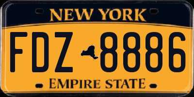 NY license plate FDZ8886