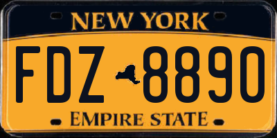 NY license plate FDZ8890