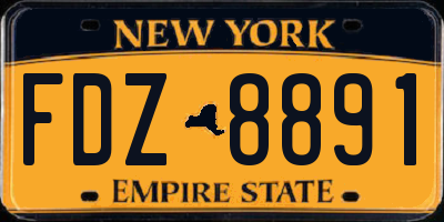 NY license plate FDZ8891