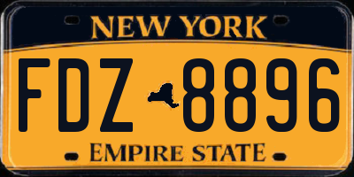 NY license plate FDZ8896