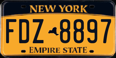 NY license plate FDZ8897