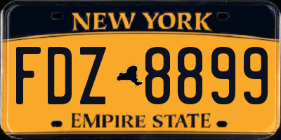 NY license plate FDZ8899