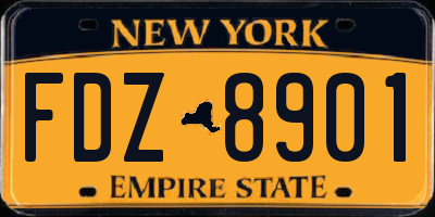 NY license plate FDZ8901