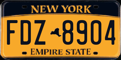 NY license plate FDZ8904