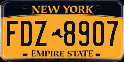 NY license plate FDZ8907