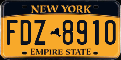 NY license plate FDZ8910
