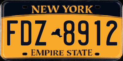 NY license plate FDZ8912