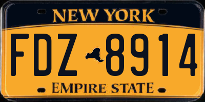 NY license plate FDZ8914