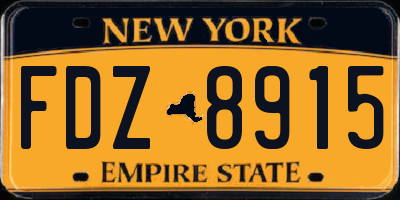 NY license plate FDZ8915