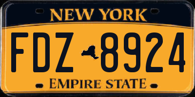 NY license plate FDZ8924