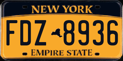 NY license plate FDZ8936