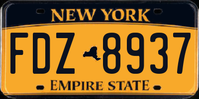 NY license plate FDZ8937