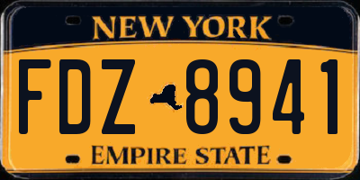 NY license plate FDZ8941