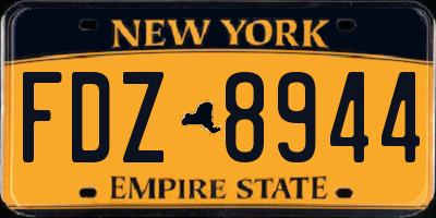NY license plate FDZ8944