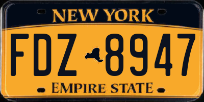 NY license plate FDZ8947