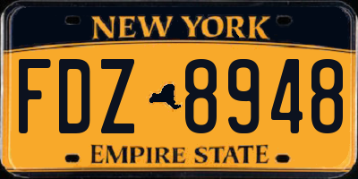 NY license plate FDZ8948