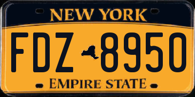 NY license plate FDZ8950