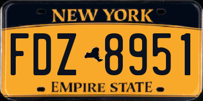 NY license plate FDZ8951