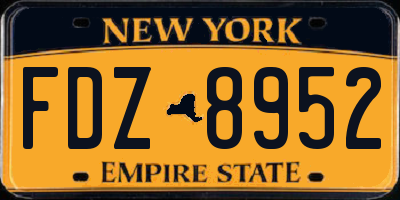 NY license plate FDZ8952