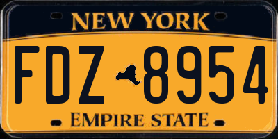 NY license plate FDZ8954