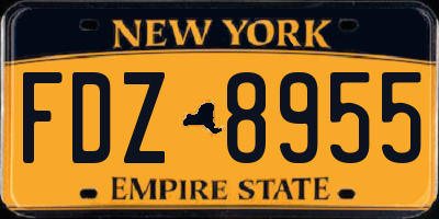 NY license plate FDZ8955