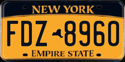 NY license plate FDZ8960