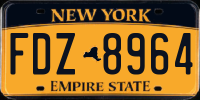 NY license plate FDZ8964
