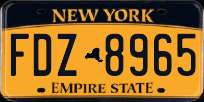 NY license plate FDZ8965