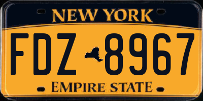 NY license plate FDZ8967